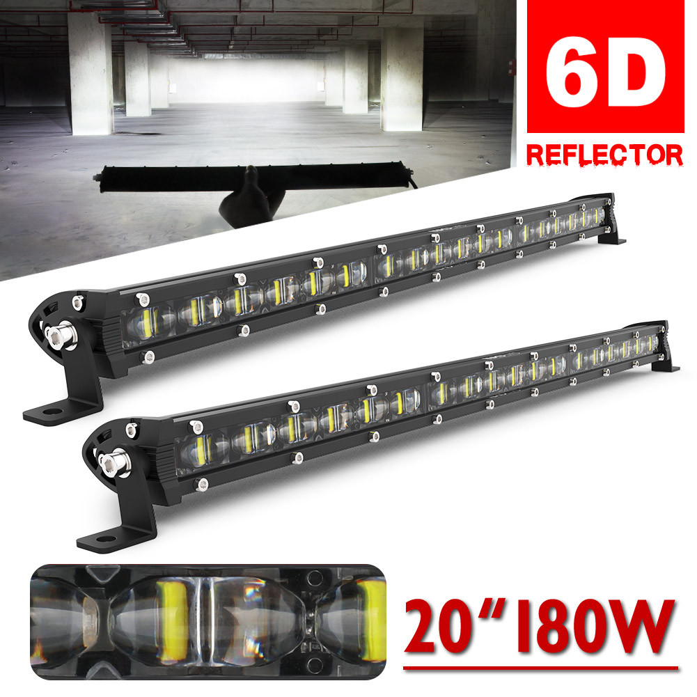 IMPORT 6D Ultra Strip LED Light Bar 8" 14" 20" inch Driving Fog Lamp Work Light 4x4 Led Bar for