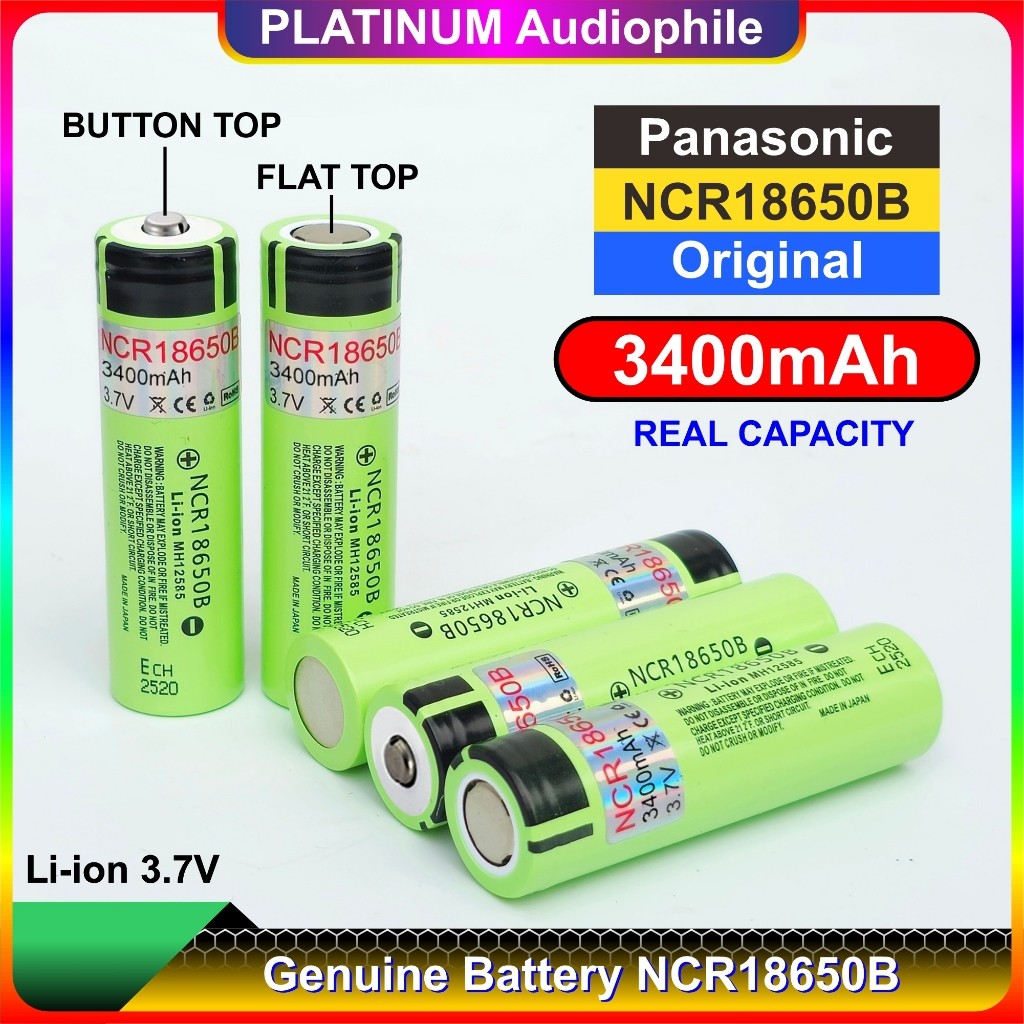 MD Baterai 18650 Panasonic 3400MAH Original Battery Batre Lithium Li-ion NCR 18650B