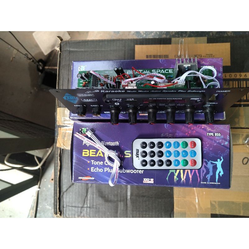 Kit Tone Control Stereo Karaoke Mic Echo Subwoofer Mp3 Bluetooth ( 855 )