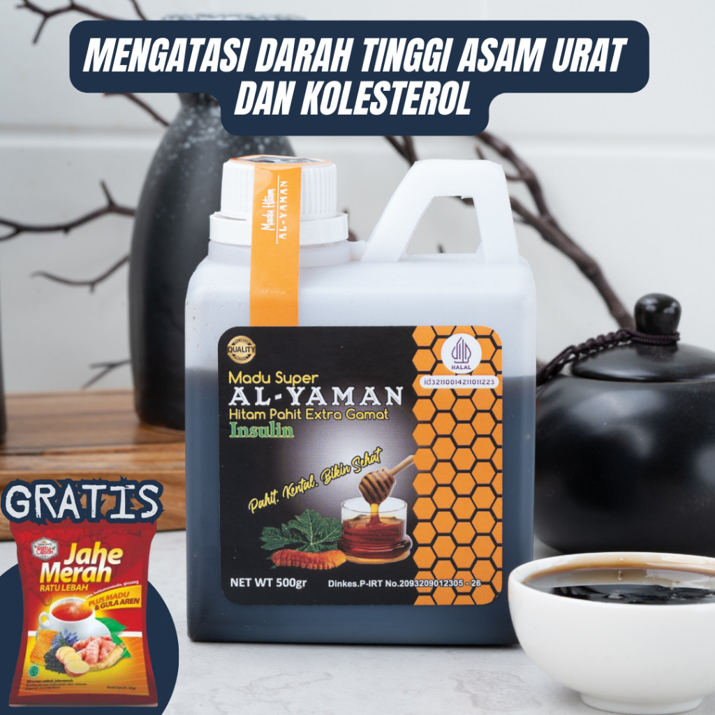 

Al-Yaman - Madu Hitam Pahit Insulin Extra Gamat 500 Gram Membantu Mengatasi Diabetes, Kolestrol,