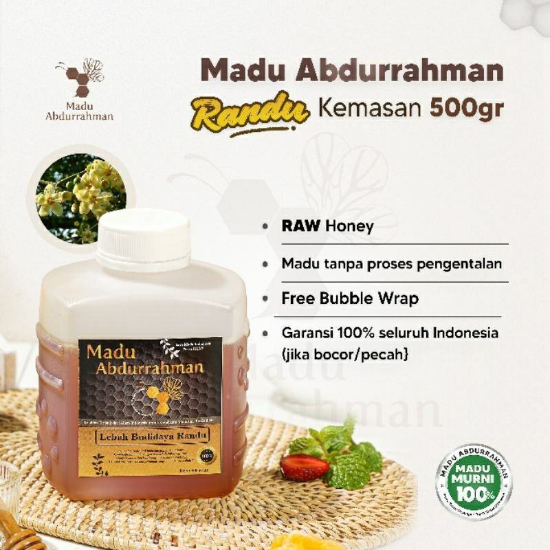 

(RANDU 500G) Madu Abdurrahman Nektar Randu 500g 100% MURNI & ASLI Raw Honey