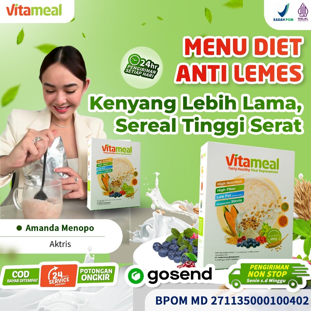 

VITAMEAL 1 BOX SARAPAN SEHAT Sereal Multigrain Sehat Bantu Cegah Diabetes Kesemutan Turunkan