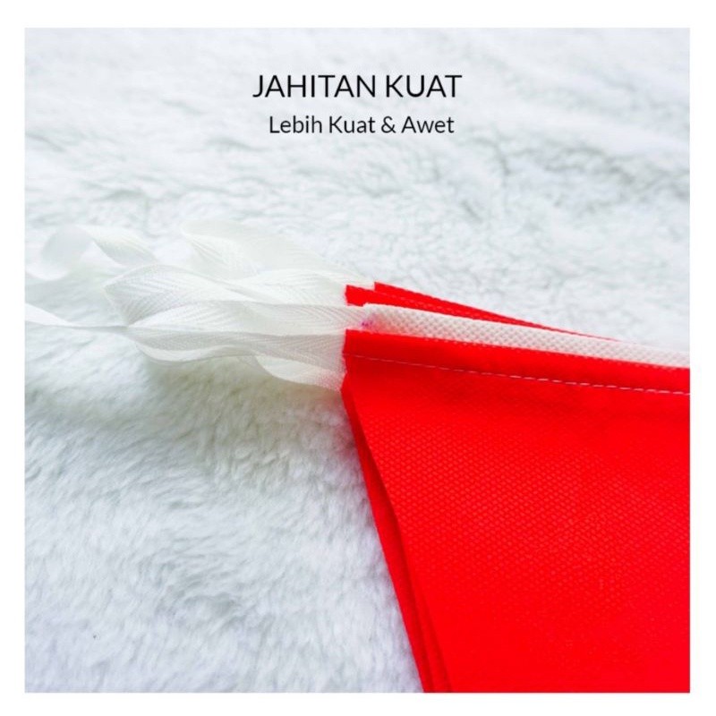 viral 50 Meter (10 SET) Bendera Hias Festival Kain Segitiga Merah Putih Warna Warni Bunting Flag