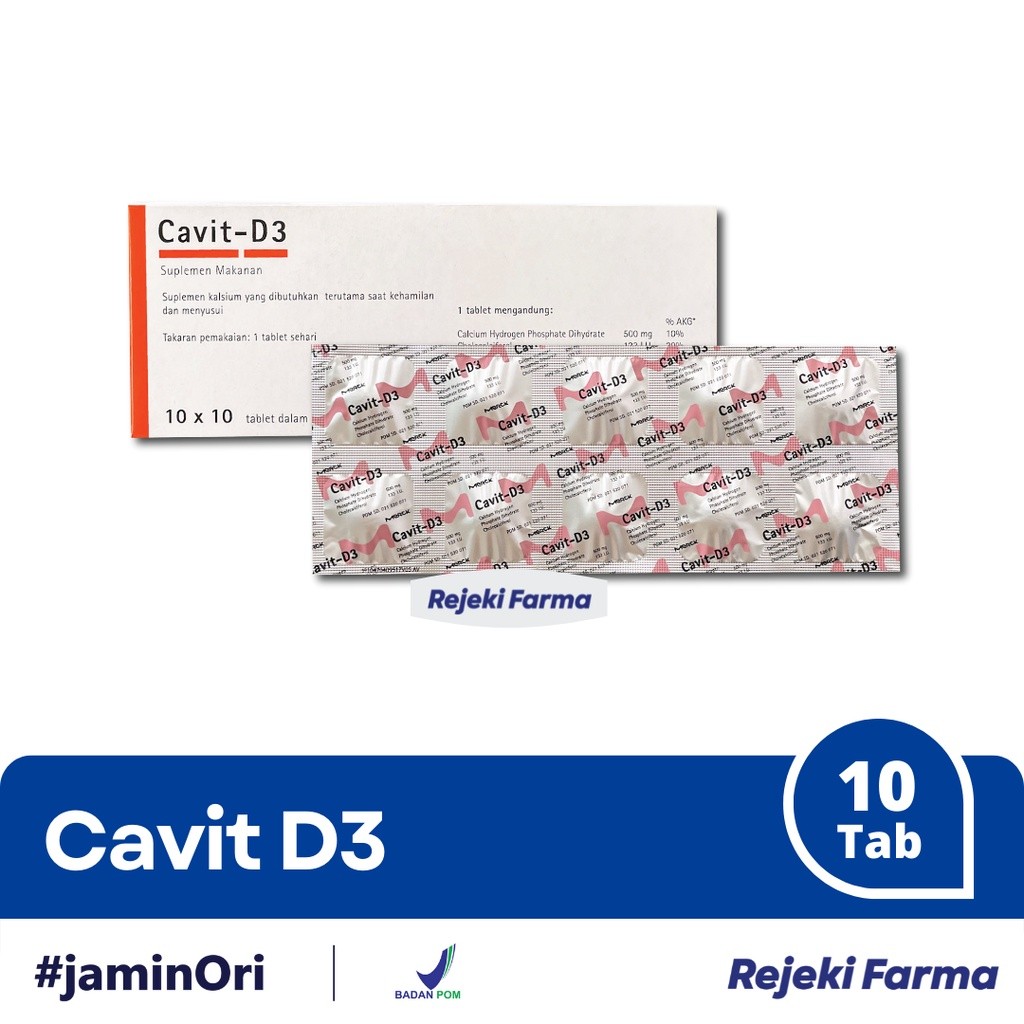 Cavit D3 1 Strip isi 10 Tablet - Makanan Cavit D 3