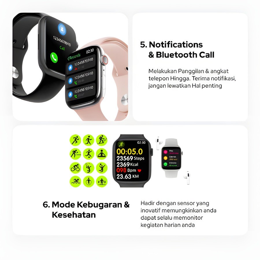 100% OriginalASLI SAMSUNG SmartWatch Series 9 Pro Max NFC Waterproof Bluetooth Call Jam Smartwatch