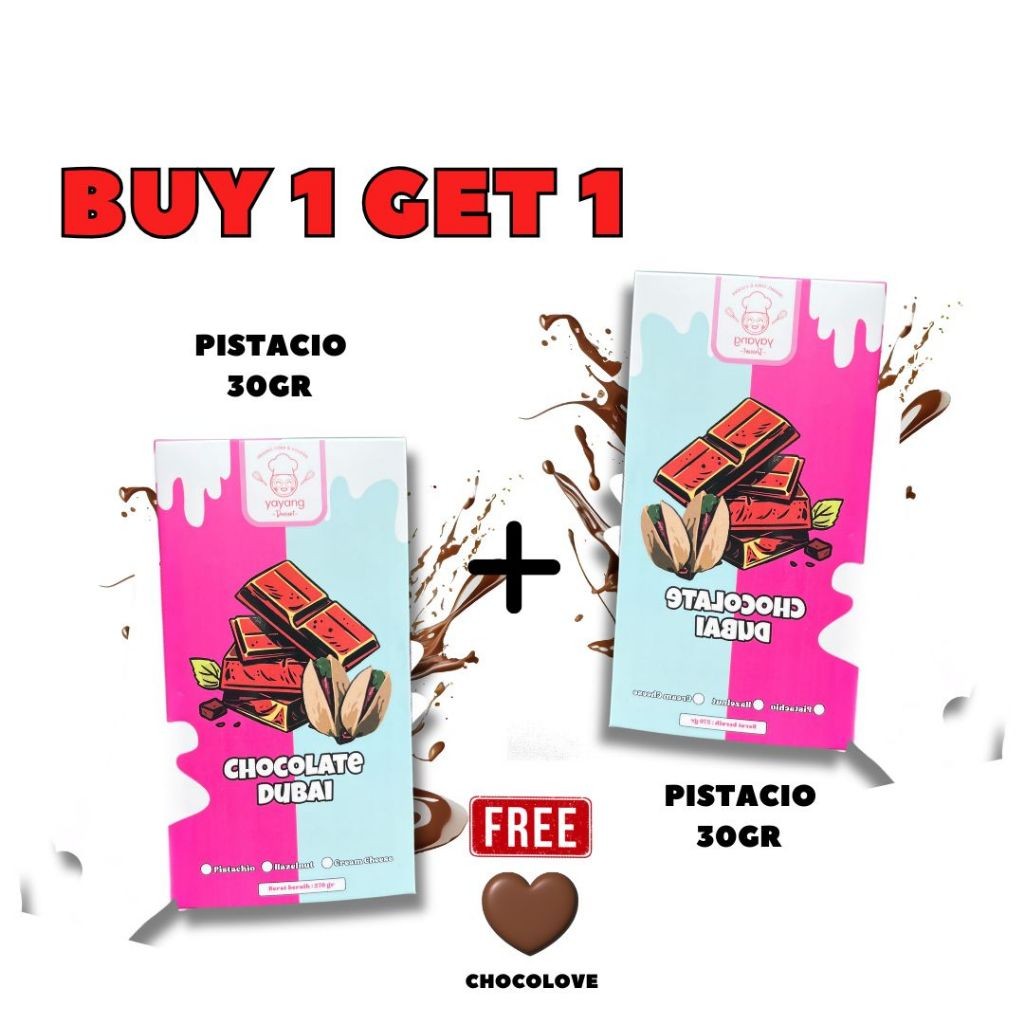 

Buy 1 Get 1 Coklat Dubai Pistachio Kunafa Mini 40g uk 8x4cm - yayang dessert