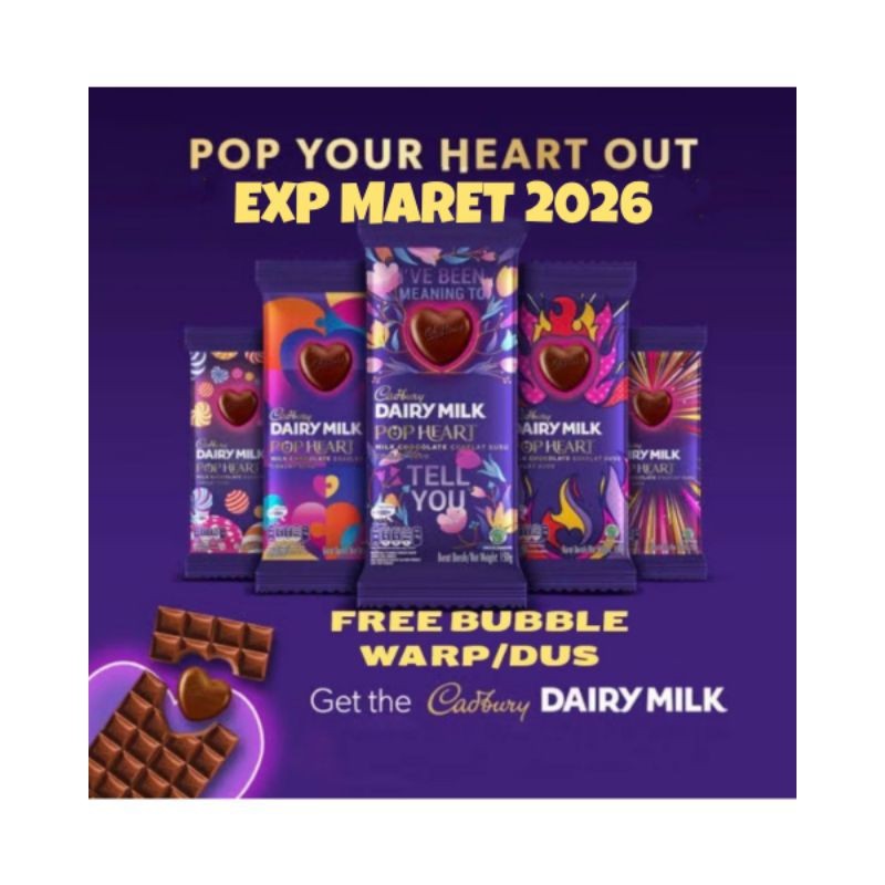 

EXP BULAN 03 2026 MULUS cadbury dairy milk 150g 160g edisi valentine Love Spesial promo diskon