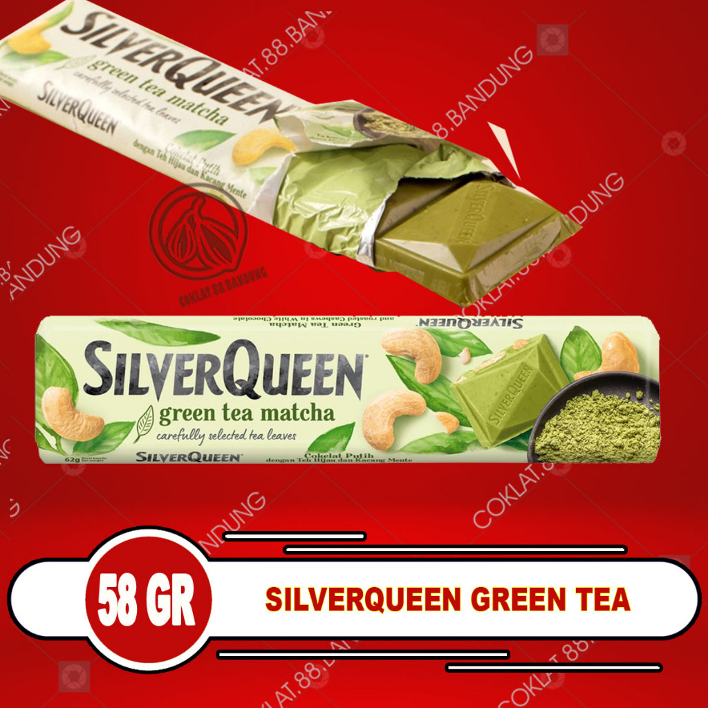 

SILVERQUEEN GREEN TEA 58GR, SILVER QUEEN 58 GRAM MATCHA 58G COKLAT, COKELAT SILVERQUEEN BESAR 58 GR