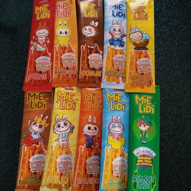

MIE LIDI KARAKTER ISI 50PCS BERHADIAH VIRAL MURAH ECERAN 1000 BY MO SNACK