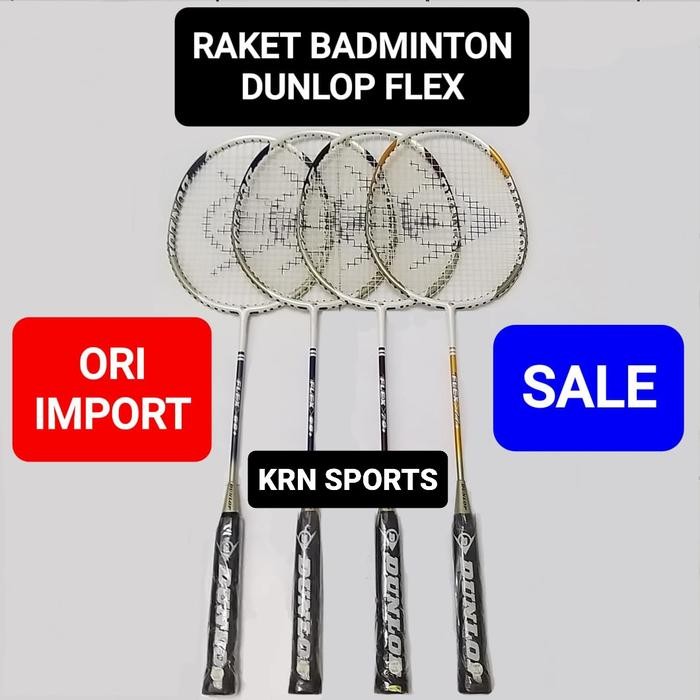 PREMIUM Raket Badminton DUNLOP Flex + Senar - ORI