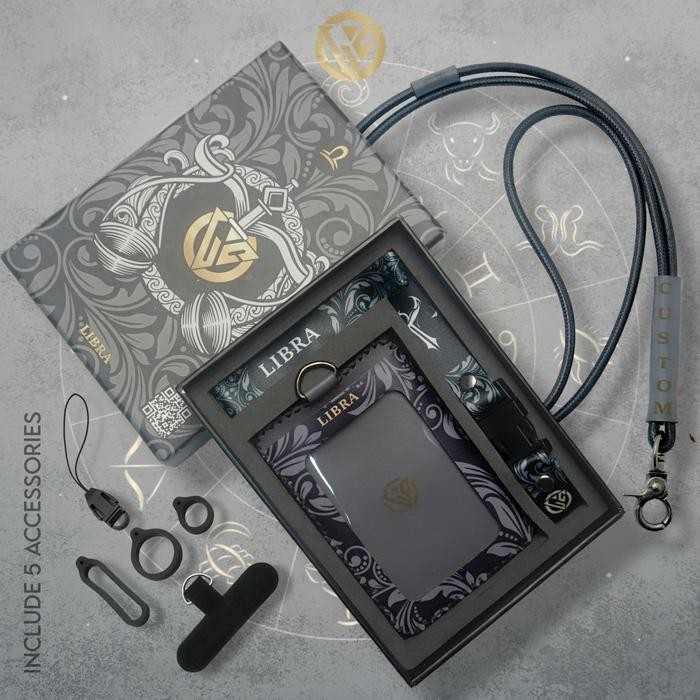 

Holder Id Card Zodiak Leather - Lanyard Printing Grafir Custom - Grey Terlaris