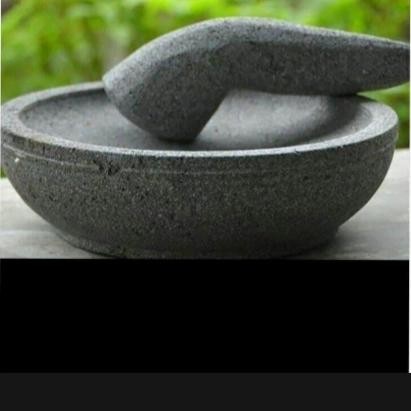 (20cm) Cobek Batu Bubut Asli Dijamin / Batu Gunung Asli Ukuran 20 cm /