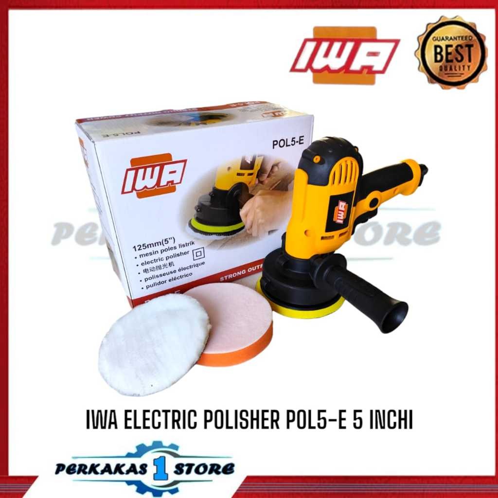 IWA Mesin Poles Mobil Polisher 5 INCH Alat Poles Cat Mobil Full Set Car Alat Disc Disk kaca motor