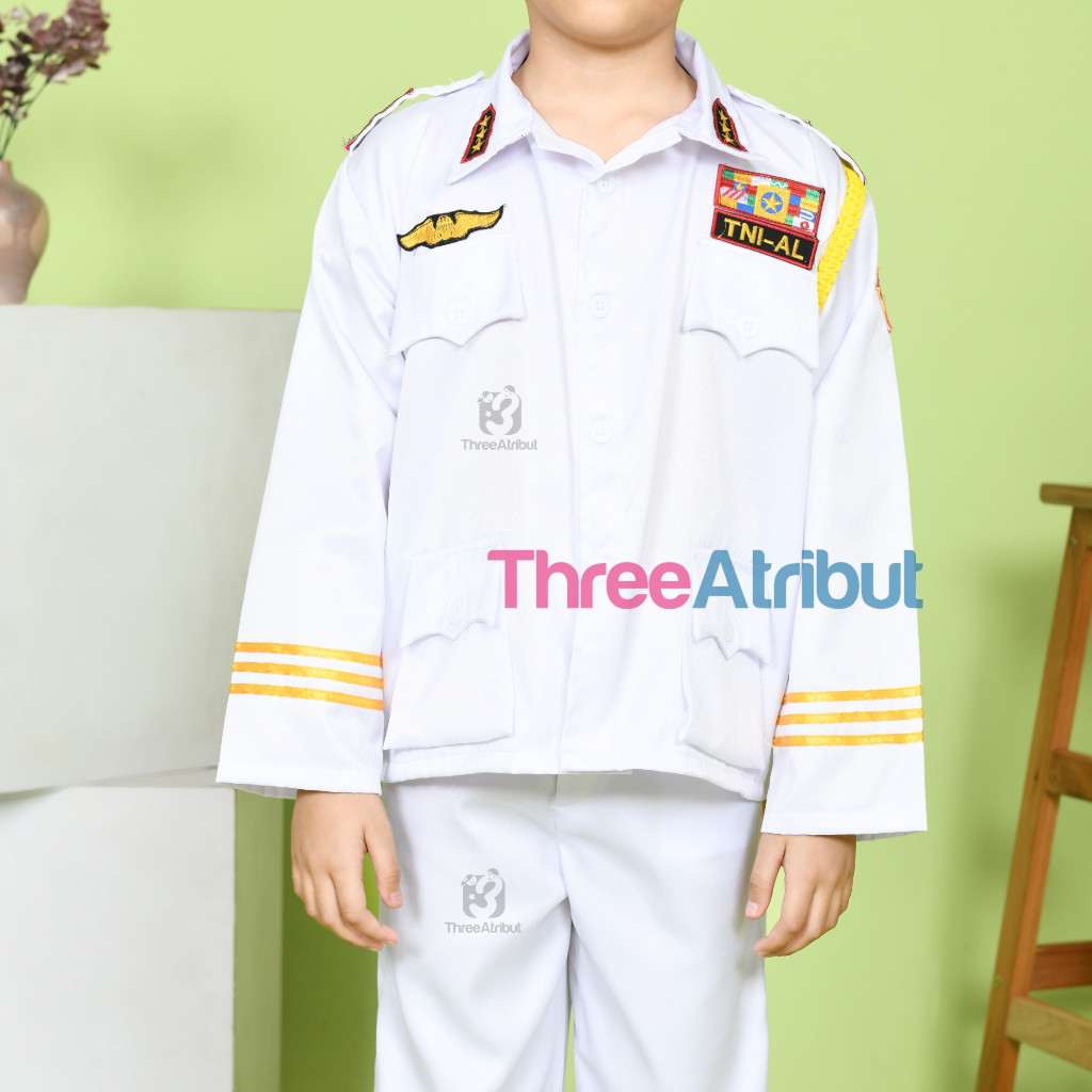 RB223 Baju PDU TNI AL Anak Laki Laki Perempuan Seragam Profesi Anak Kostum Karnaval Premium