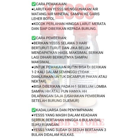 Vitamin burung, obat serak burung , pakan konin pleci sogon lomba YESSS