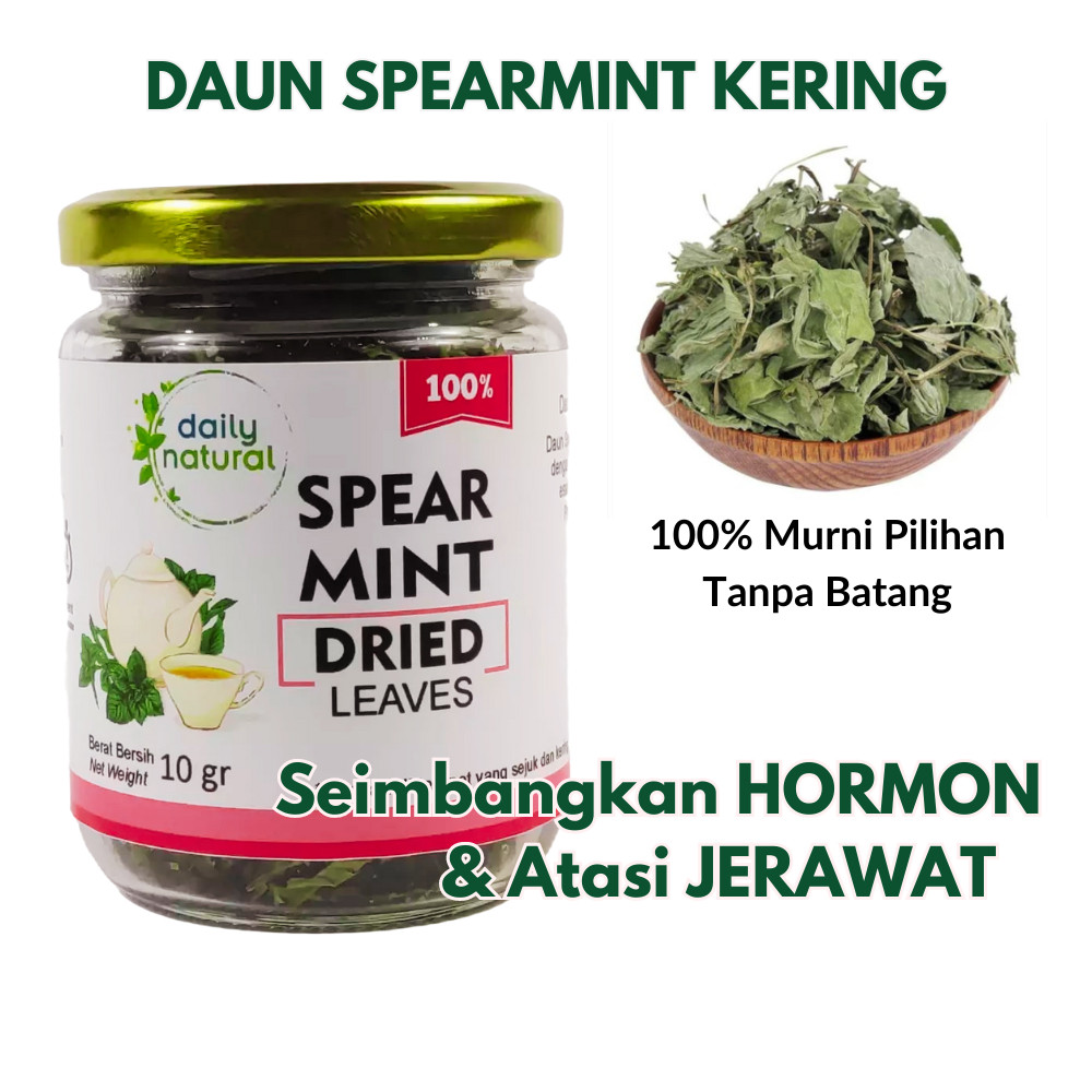 

Dried Spearmint Leaves, Daun Mint Kering Premium Tanpa Batang, Seimbangkan Hormon & Atasi Jerawat