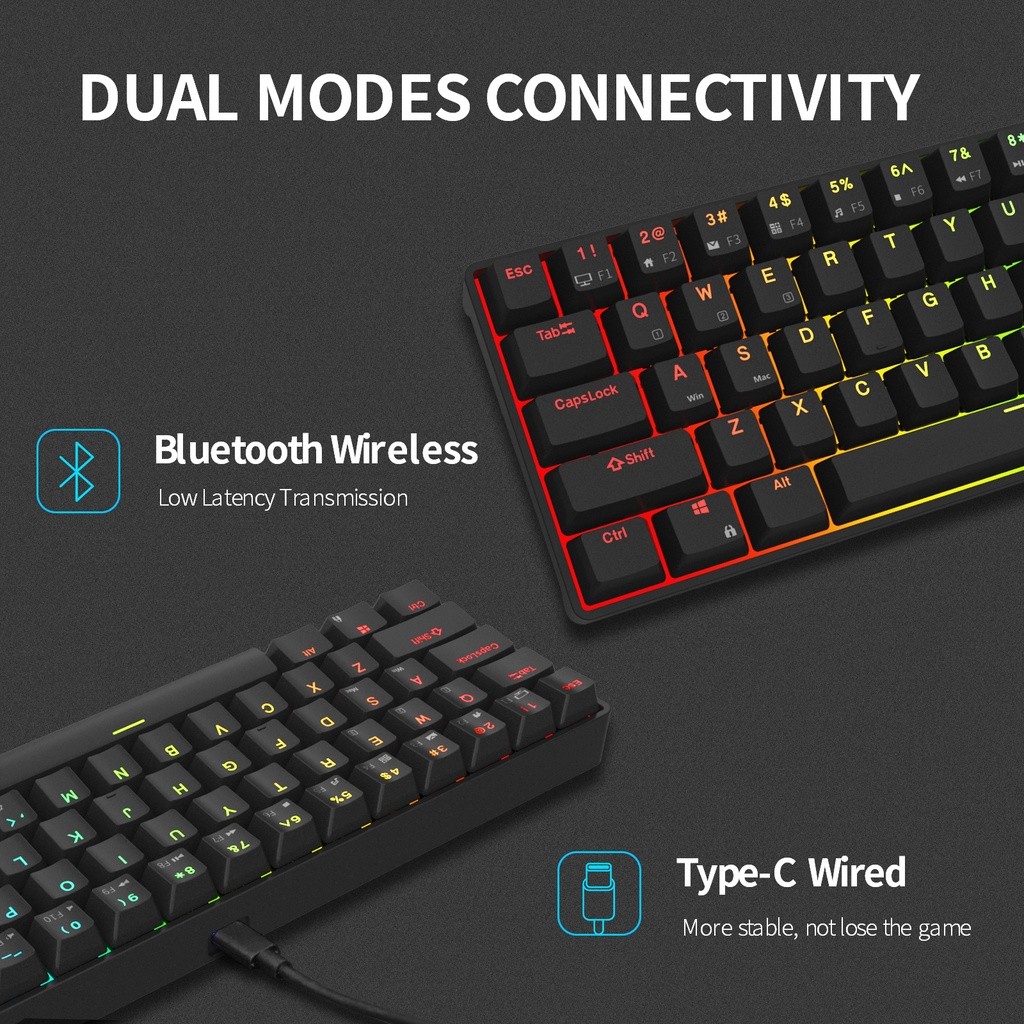 Royal Kludge RK61 RK68 RK84 RK G68 Mechanical Keyboard Wireless Bluetooth Dual Mode Keyboard Gaming 