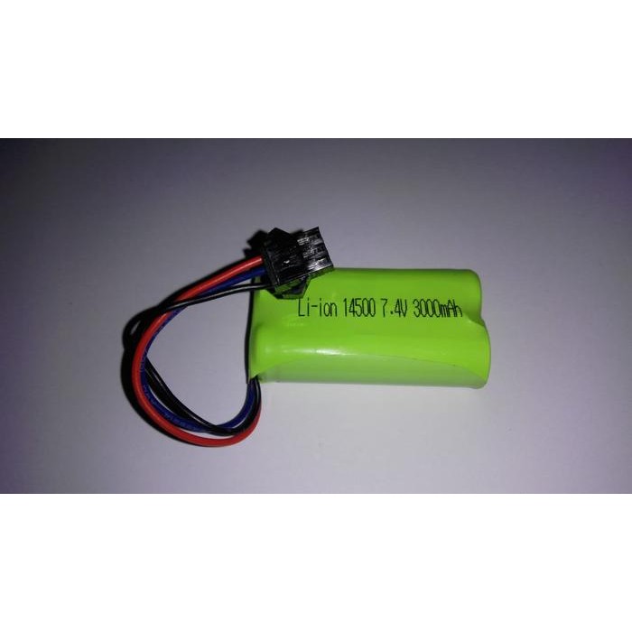 Batre Rc Mobil Remot 7.4V 7,4V 3000Mah Socket Hitam 3Pin 2X14500