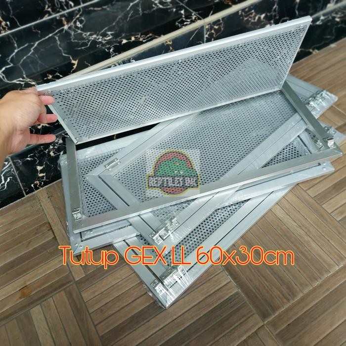 Tutup Cover Alunium GEX LL Akuarium Ikan / Kandang Reptil 60x30cm