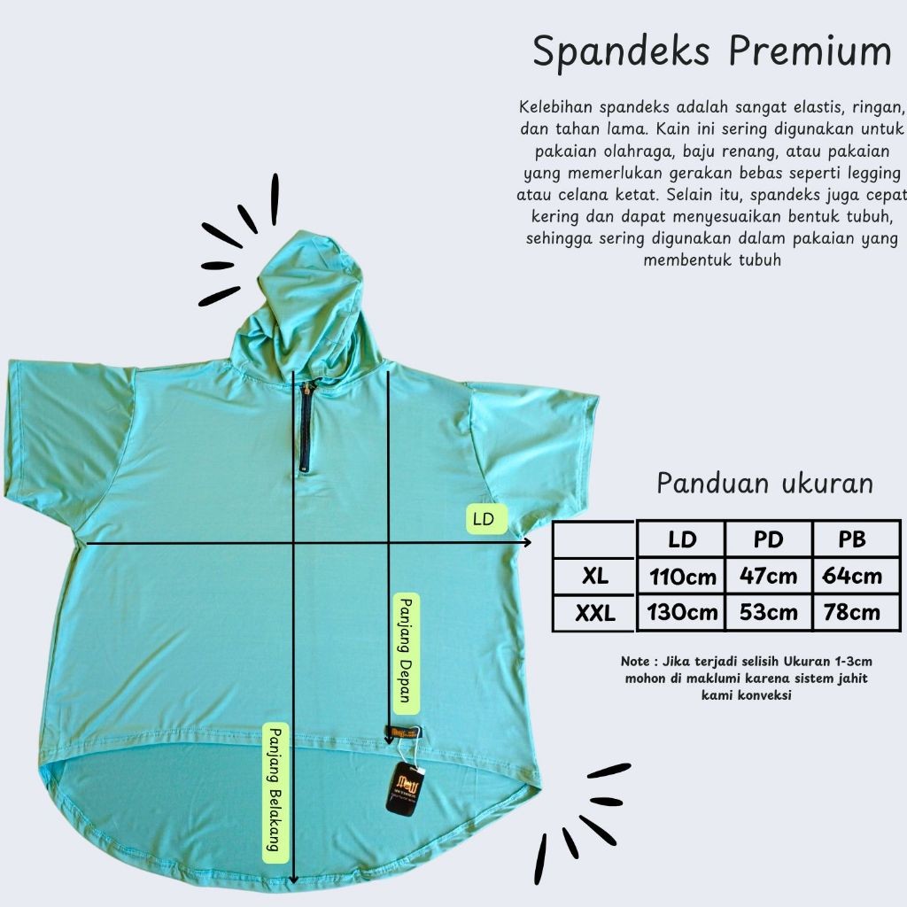 MAWADDAH HOODIE OLAHRAGA WANITA MUSLIM/ATASAN ASYMMETRIC SPORTY SUPER JUMBO (HOODIE)