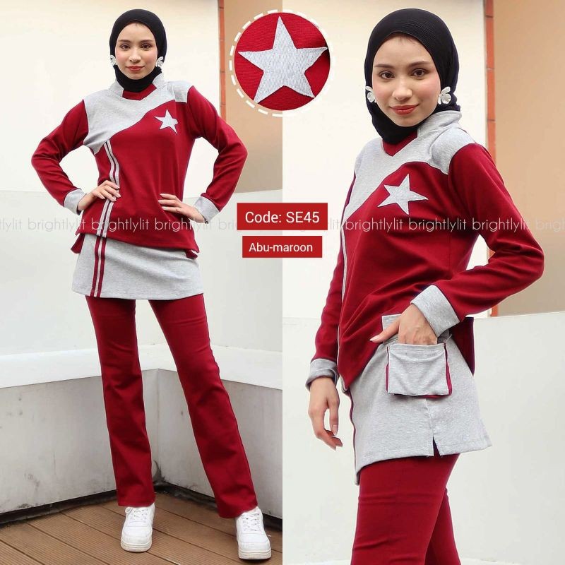 ZN SPORT-BAJU OLAHRAGA WANITA DEWASA PAKAIAN SENAM PEREMPUAN SETELAN SENAM CEWEK MUSLIM BAJU SENAM