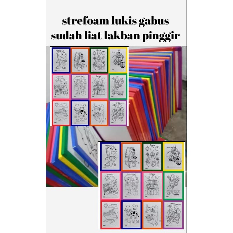 

Meriyah Storee - styrofoam lukis paket 20 pcs ukuran 33x50 list lakban /edukasi anak/lukis warna