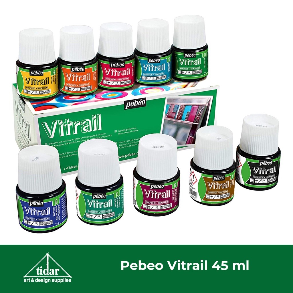 

Pebeo Vitrail Colour / Medium 45 ml - Glass Painting Color - Cat Transparent untuk Kaca
