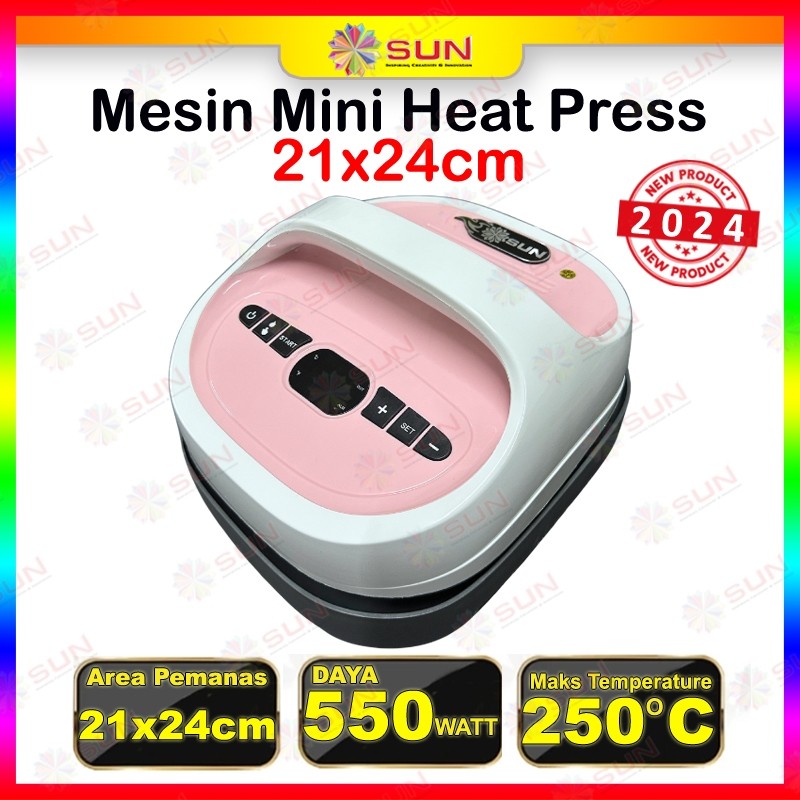 Mesin Sablon Mini Hobby Heat Press (Sablon Press Lengan, Saku Baju, Topi, Sepatu)