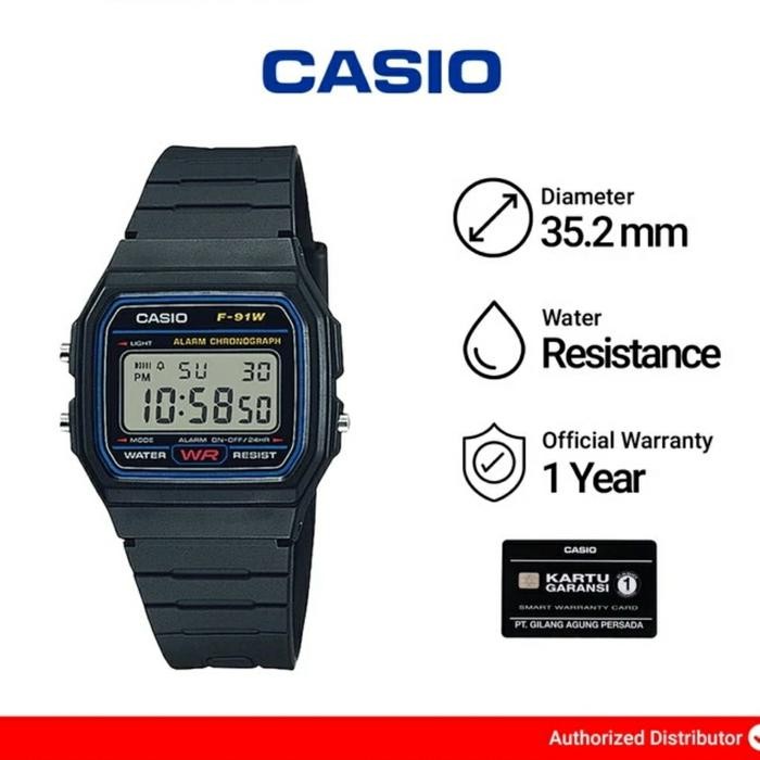 Jam Casio F91W F-91W-1D Original