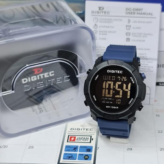 Jam Tangan Digitec Pria Dg5189 Digital Rubber Biru Original 5189T
