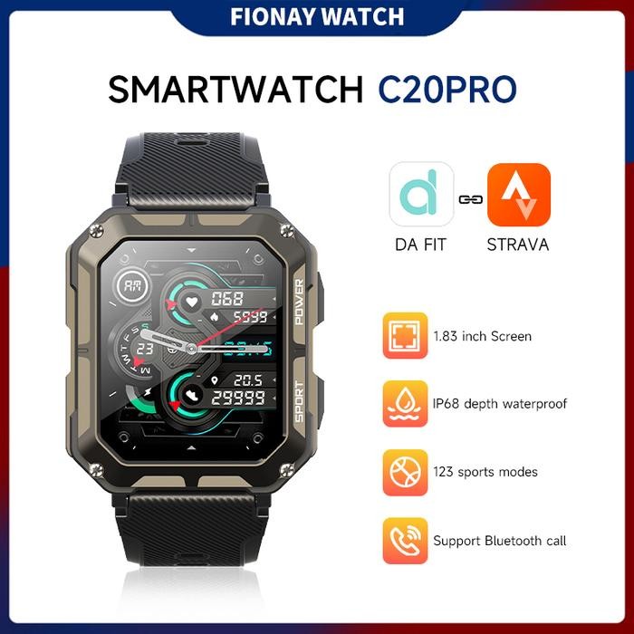 C20Pro Smart Watch Men Sport Smartwatch Jam Pintar Big Battery