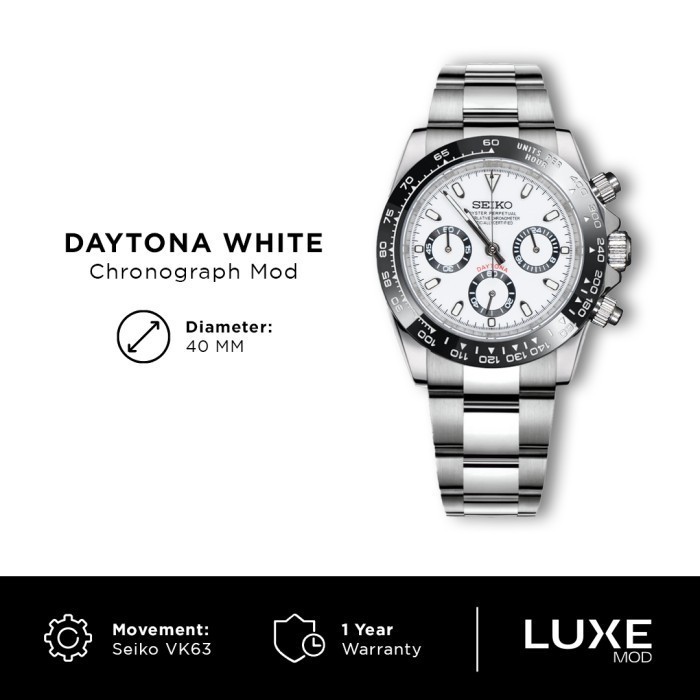 Seiko Daytona White Mod Vk63