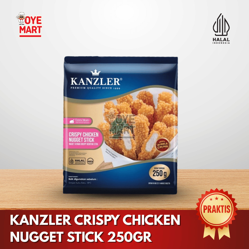 

KANZLER CRISPY CHICKEN NUGGET STICK 250GR/NAGET STIK KEMASAN MINI