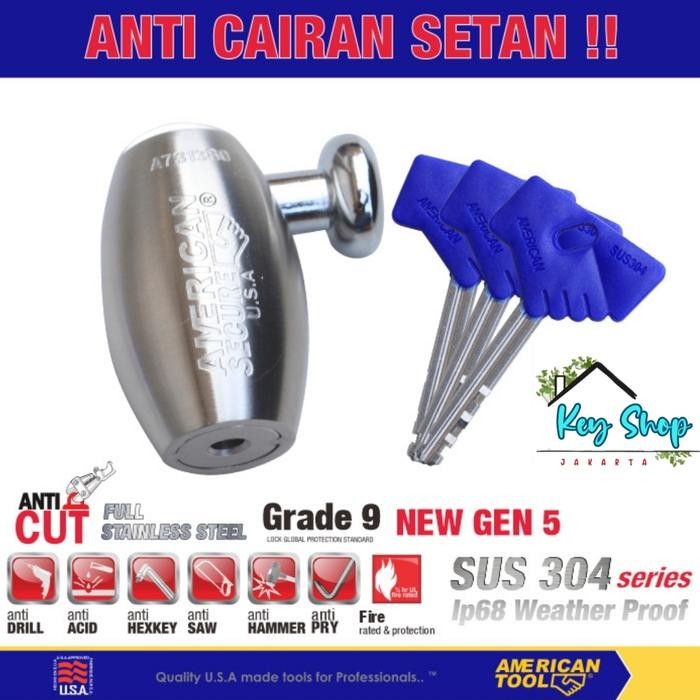 KUNCI GEMBOK CAKRAM MOTOR ORIGINAL AMERICAN SECURE Safety Lock Cakram