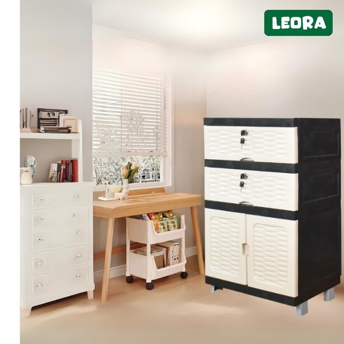 Leora Naraci 1R2L 2R1L Lemari Laci Lemari Pakaian Lemari Susun Lemari Plastik Laci Plastik Dengan