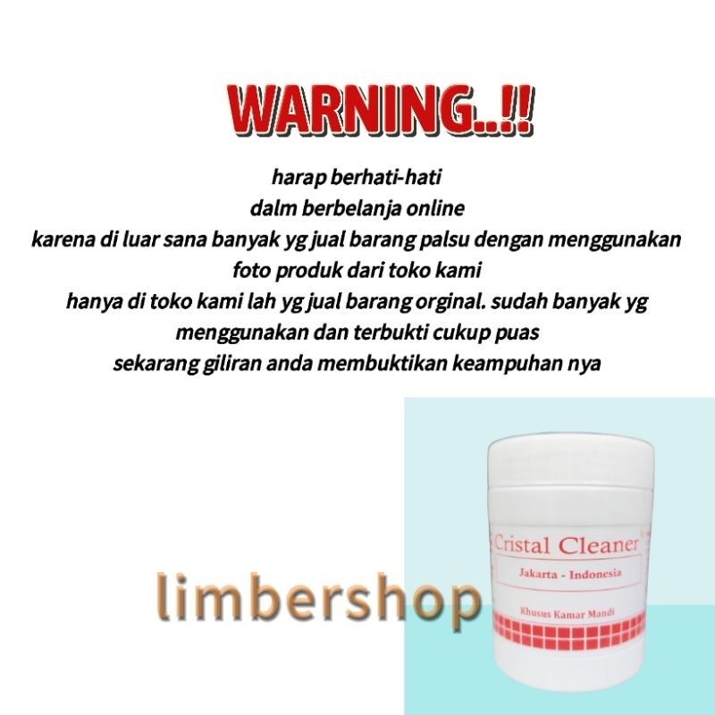 CRISTAL CLEANER pembersih kerak keramik kamar mandi / wc toilet / porselen ampuh