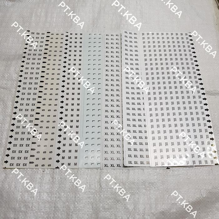 

Bisban Size Stiker Label Baju Size Tempel