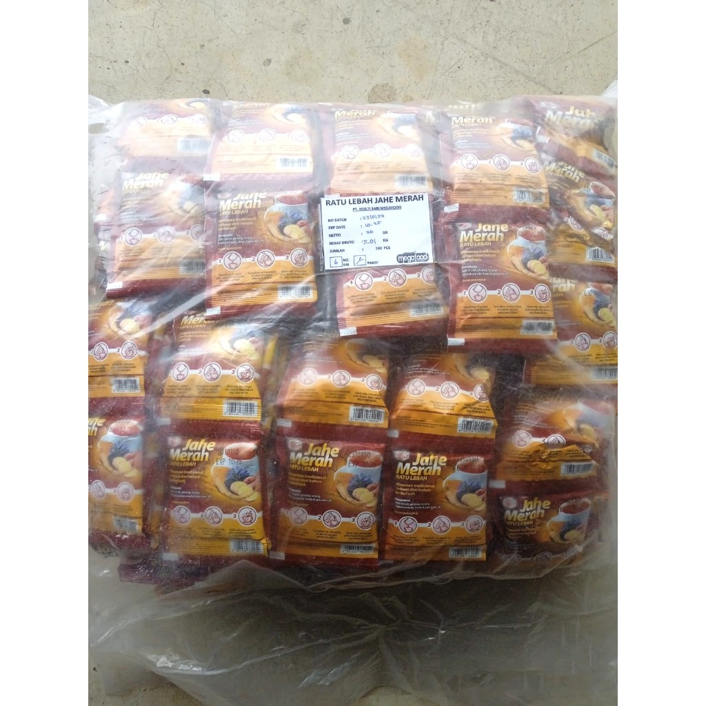 

Jahe Merah Ratu Lebah Plus Madu dan Gula Aren Per Bal Isi 20 Renceng