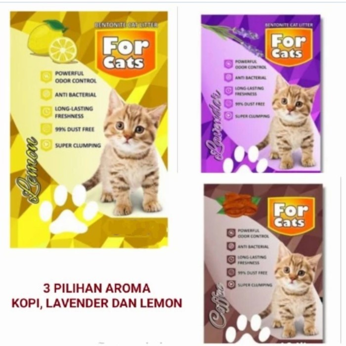 Pasir Kucing Gumpal Wangi FOR CATS 5 Liter