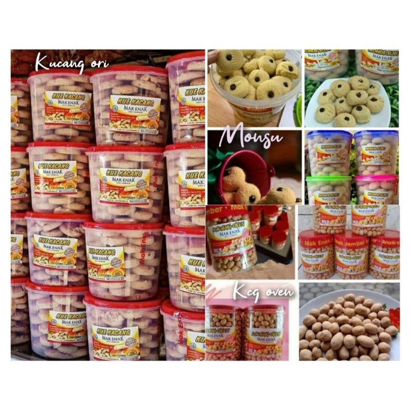 

Aneka Kue Produk Mak Enak - Kue Kacang Mak Enak - Kacang Oven - Monde Susu - Lidah Kucing - Egg Roll