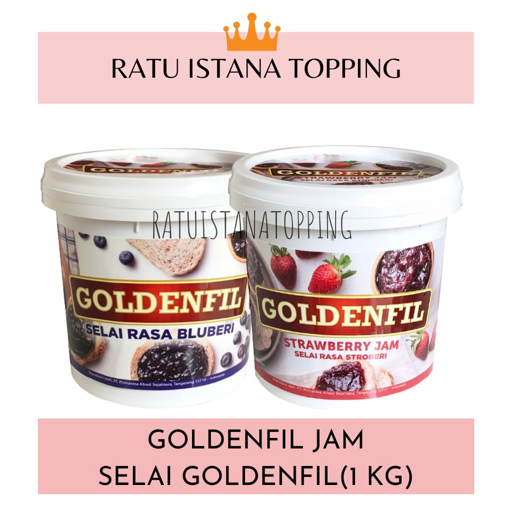 

GOLDENFIL STRAWBERRY JAM-GOLDENFIL BLUEBERRY JAM 1 KG FRESH REAL FRUIT SEGAR-SELAI ROTI BAKAR