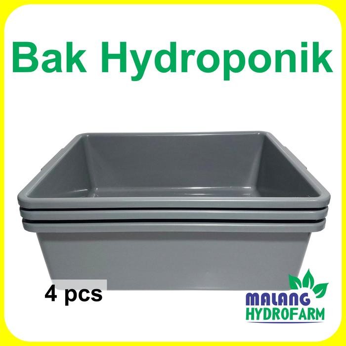 Bak Hydroponik Persegi Panjang 4 pcs baskom segi plastik sayur sayuran buah hidroponik wick system