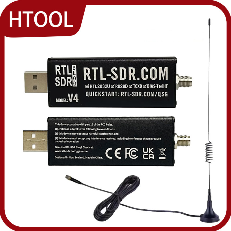 NEW HTOOL SDR V4 Software Defined Radio Receiver RTL-SDR V4 RTL2832U 1PPM TCXO HF BiasT SMA Software