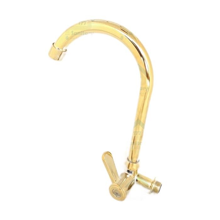 Kran angsa sink dapur gold-keran air dapur cuci piring emas kuning antik jadul