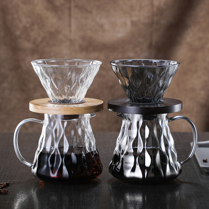 500Ml Teko Kopi Kaca Berbagi Pot V60 Cangkir Filter Kopi Set Kopi Buatan Tangan Alat Mendukung Drops