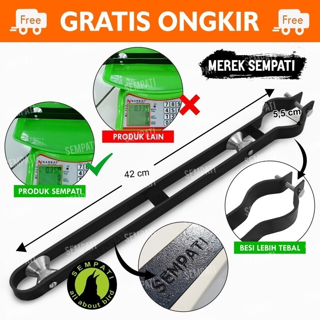 SEMPATI KATROL KEREKAN BESI SANGKAR KANDANG BURUNG PERKUTUT BENDERA KATROL RODA GANTUNGAN KATROL