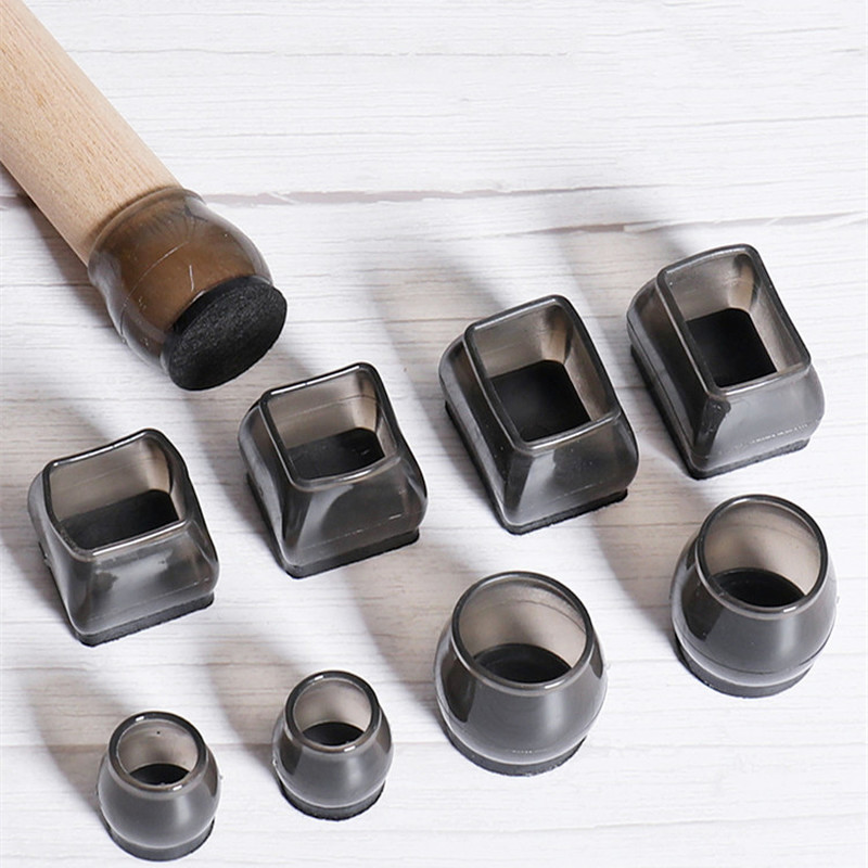 Baru 4-16 Buah Alas Kaki Kursi Meja Silikon Penutup Kaki Furnitur Persegi Bulat Bantalan Penutup Baw