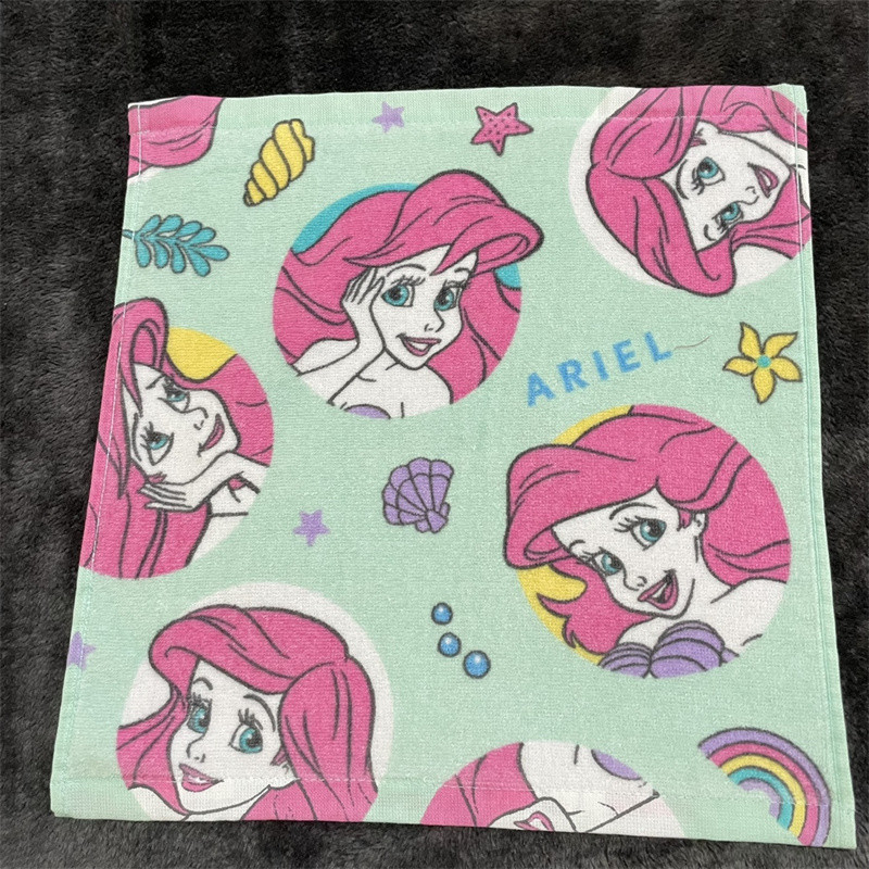 Handuk Kasa Wajah Tangan Kartun Disney Handuk Persegi Sapu Tangan Hadiah Anak Perempuan Putri Duyung