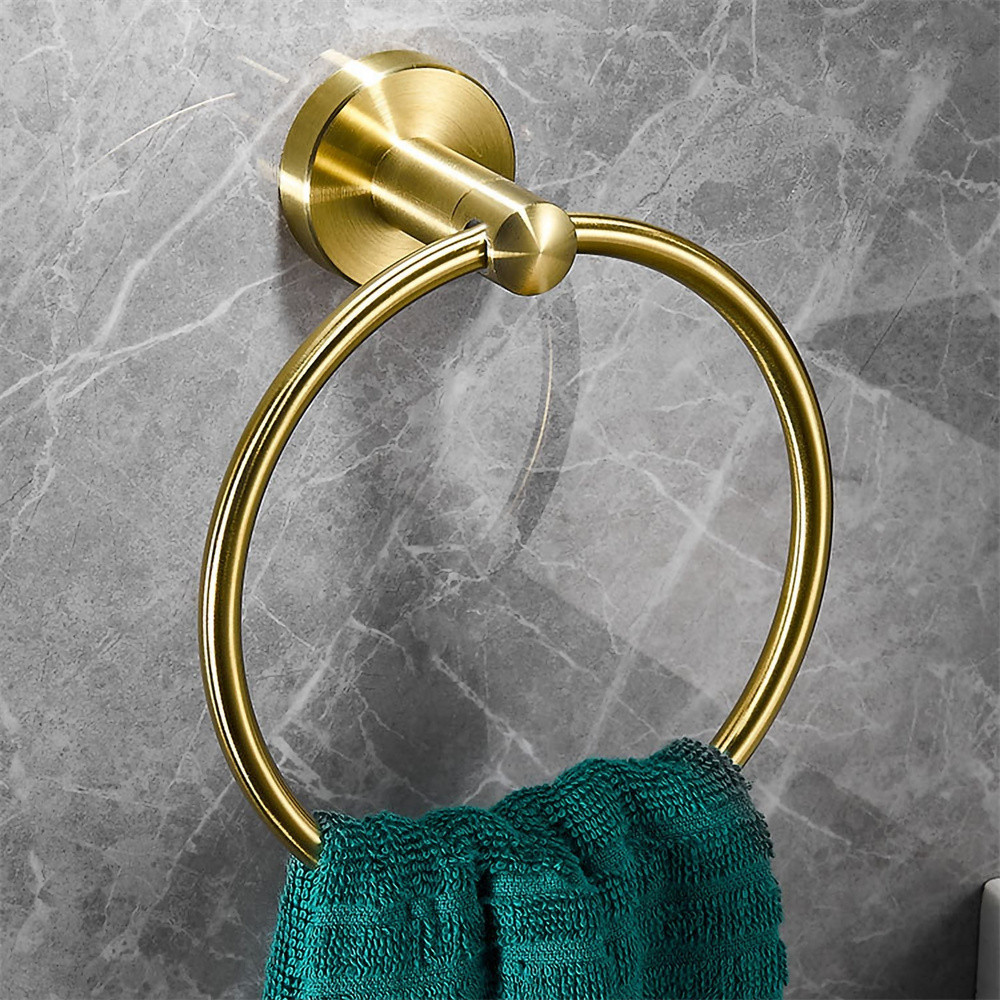 Cincin Handuk Kamar Mandi Cincin Handuk Tangan Mandi Tempat Handuk Bulat Baja Tahan Karat Perlengkap