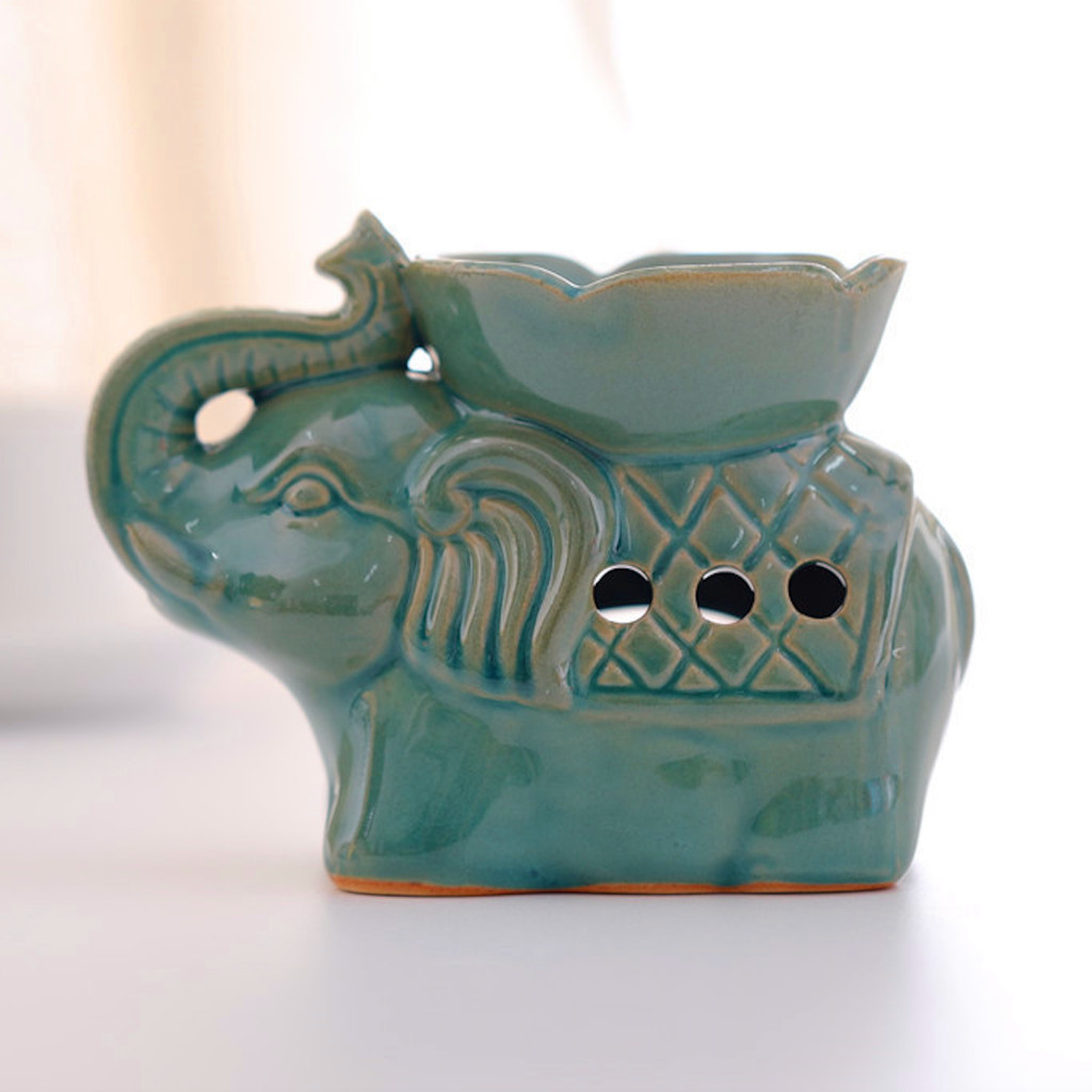 Keramik Pembakar Aroma Gajah Thailand Tempat Lilin Pembakar Dupa Lampu Minyak Esensial Kreatif Ornam